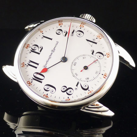 Very Rare Burlington Special, fancy enamel Dial with rare 19 jewel "swan neck" movement - Image 9