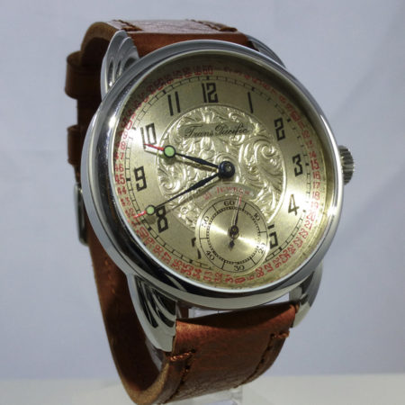 Steel Wrocket with Original  Elgin Movement and Swiss railroad Dial - Image 5