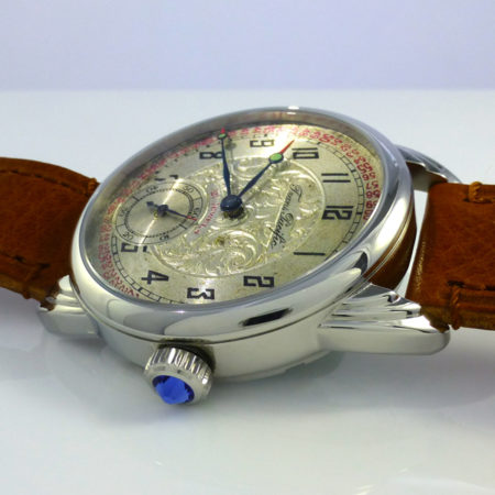 Steel Wrocket with Original  Elgin Movement and Swiss railroad Dial - Image 4