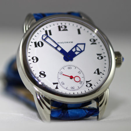 Waltham from 1917, enamel dial with Blue Big Hands